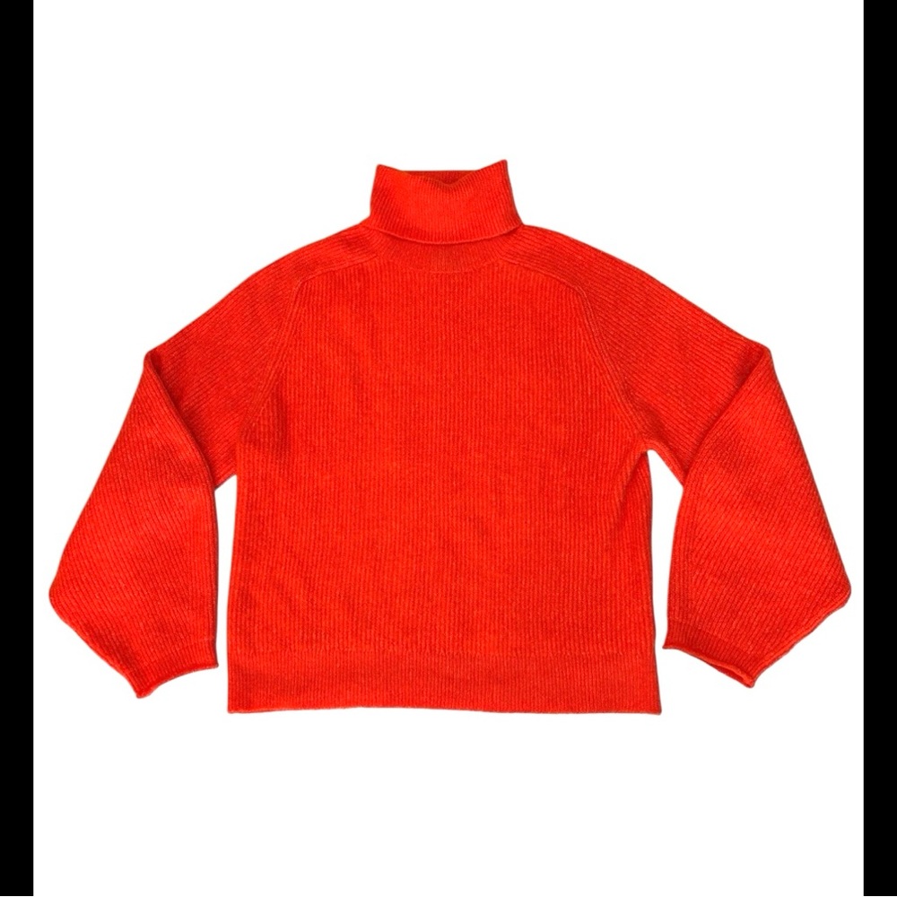Scoop NYC sweater orange turtleneck long sleeves cozy soft winter pullover S